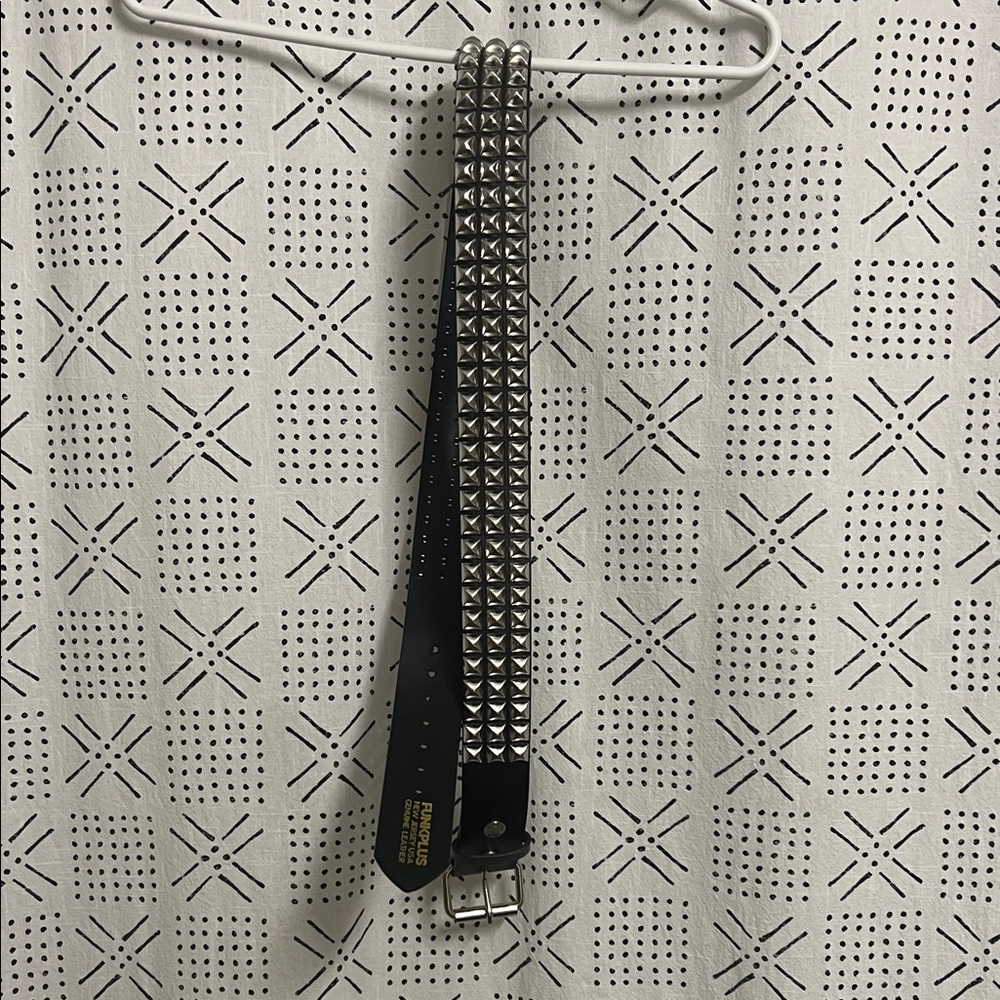 Studded Black and Silver Belt